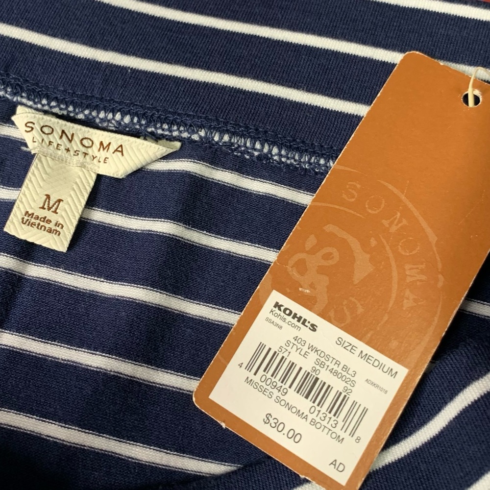 Sonoma White & Navy Striped Maxi Skirt MEDIUM NWT - Picture 9 of 9